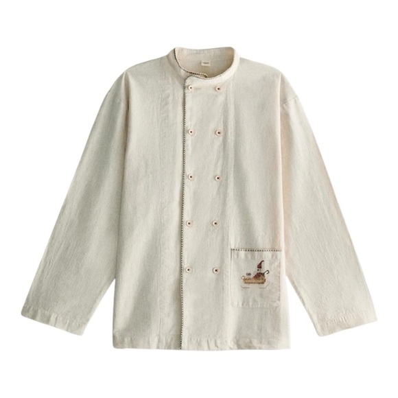Zara Jackets & Blazers - ZARA Home Embroidered Linen Christmas Jacket L